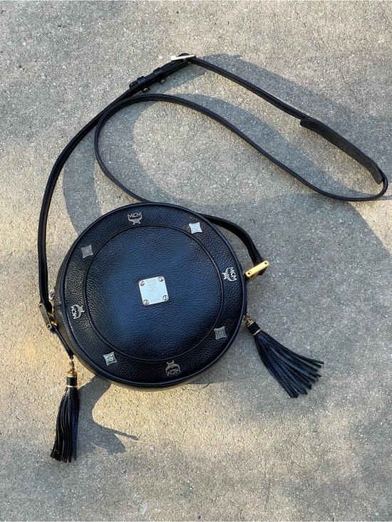 MCM Handbags - Vintage MCM Black Pebbled Leather Tambourine Crossbody Germany tassels
Designer